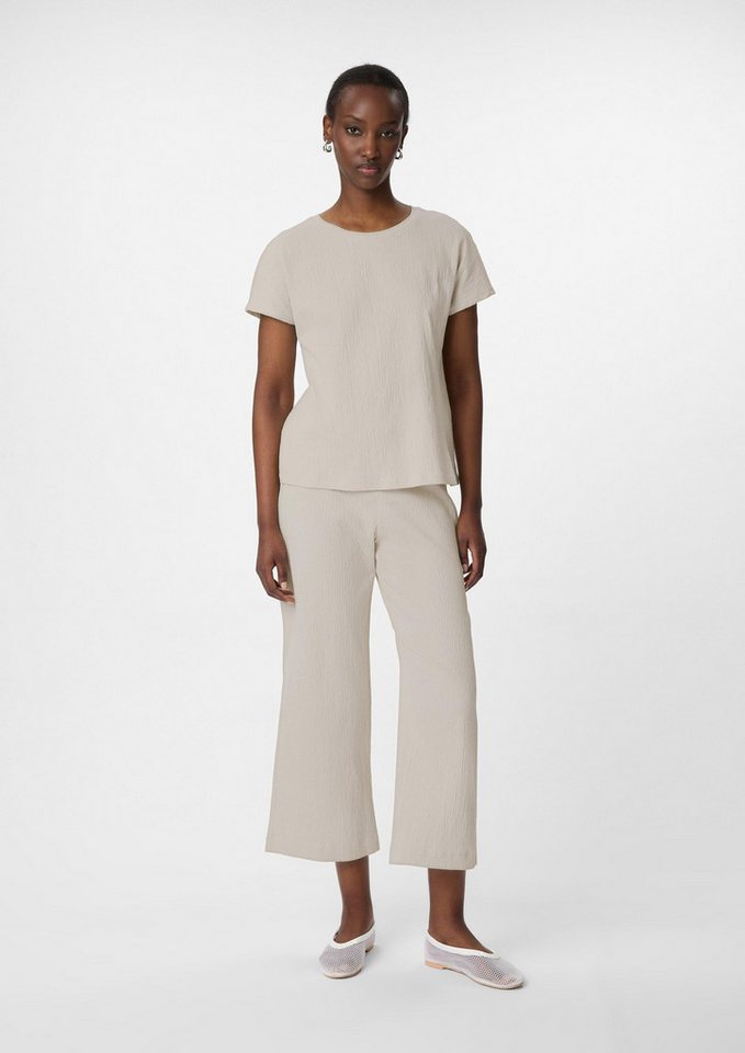 comma Culotte Hose Strukturierte Wide-Leg-Hose im Loose Fit von comma