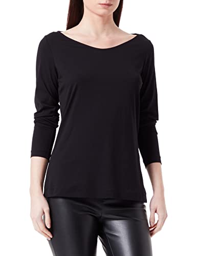 comma Damen 2126358 T-Shirt, schwarz 9999, 44 von comma