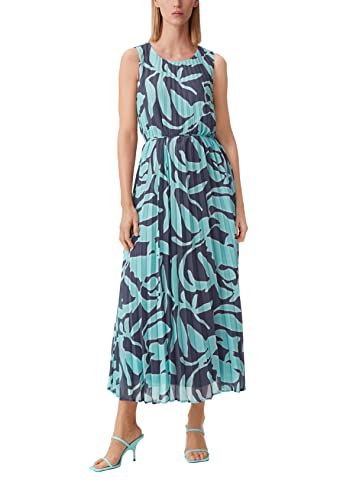 comma Chiffonkleid mit Plisseefalten tiefblau 42 von comma