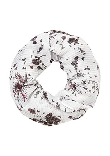 comma Damen Gesmokter Loopschal mit Allovermuster white AOP handdrawn flower 1 von comma