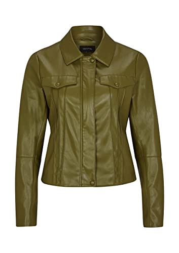 comma Damen Jacke in Glattleder-Optik deep Green (as3, numeric, numeric_42, regular, short) von comma