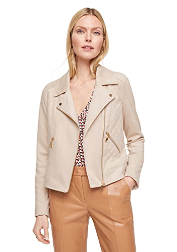 comma Damen Jacke in Veloursleder-Optik Sand 36 von Comma