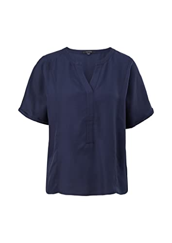 comma Damen Kurzarm Bluse, 5876 tiefblau, 42 von comma