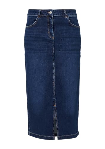 comma Elastischer Midi-Jeansrock mit Waschung dunkelblau 38 von comma