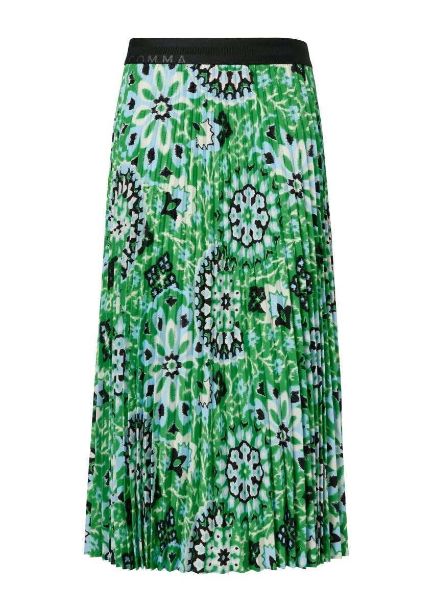 comma - Feiner Plissee-Rock aus Crêpe grün - Gr. - 38 von comma