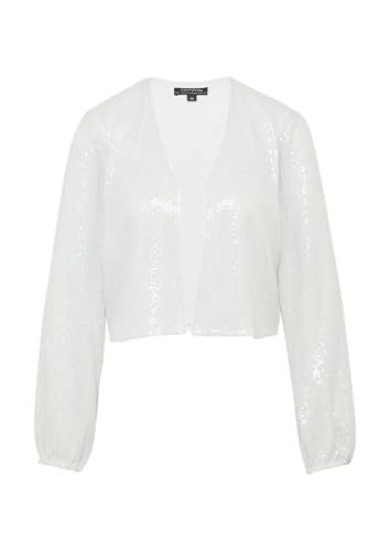 comma Festiver Cardigan mit Pailletten weiß 34 von comma