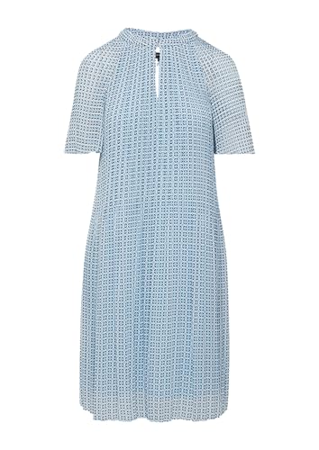 comma Fließendes Plissee-Kleid aus Chiffon mit All-Over-Print hellblau 34 von Comma