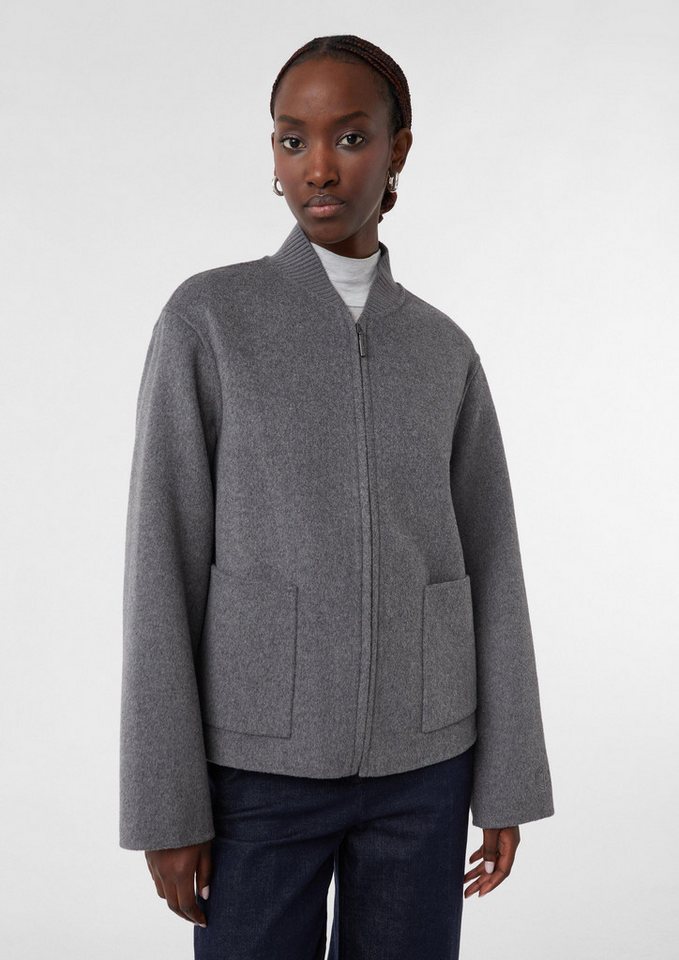 comma Funktionsjacke Outdoor-Jacke Bomberjacke aus Doubleface-Wolle von comma