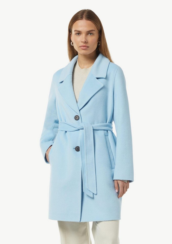 comma Funktionsmantel Outdoor-Mantel Weicher Blazer-Mantel im Relaxed Fit mit Gürtel und Logo-Detail von comma