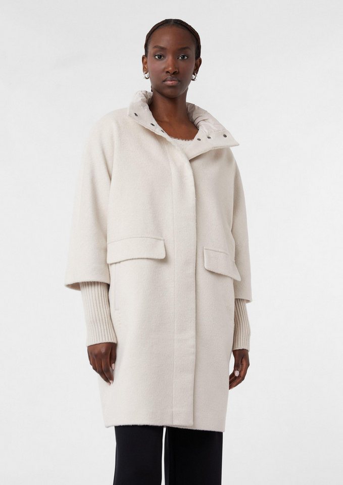 comma Funktionsmantel Outdoor-Mantel Mantel aus Wollmix mit Steppkragen von comma