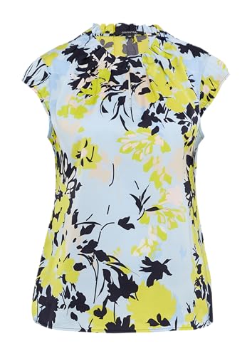 comma Gemusterte Satin-Bluse mit Raffung hellblau 38 comma Gemusterte Satin-Bluse mit Raffung hellblau 38 von comma