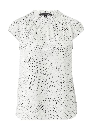 comma Gemusterte Satin-Bluse mit Raffung weiß 40 von comma