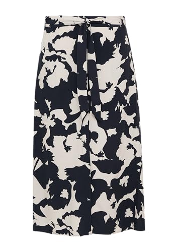 comma Gemusterter Midirock mit verdeckter Knopfleiste Navy 38 von comma