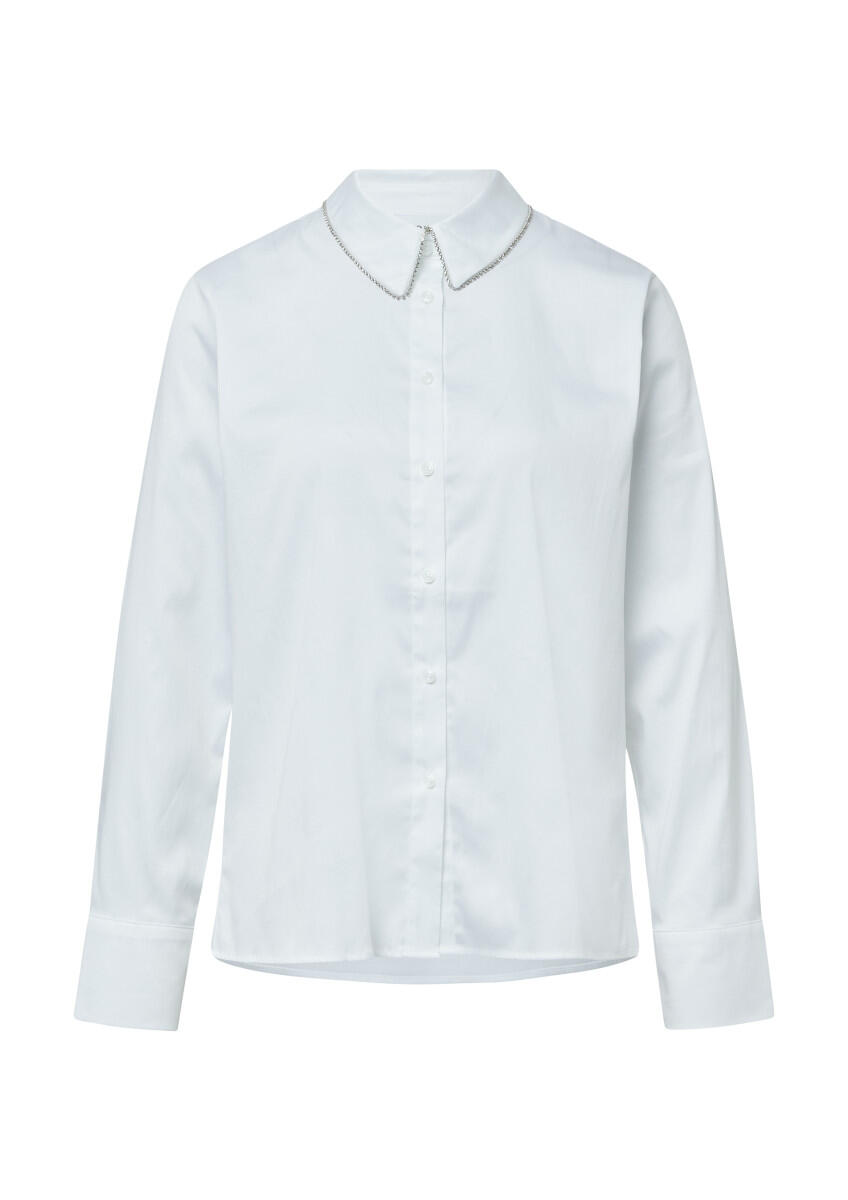 comma - Hemdbluse aus Baumwollpopeline weiß - Gr. - 46 von comma