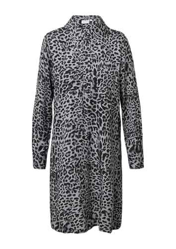 comma Hemdblusenkleid aus Viskose mit Leo-Print schwarz 40 von Comma
