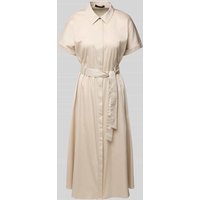 comma Hemdblusenkleid mit Bindegürtel in Beige, Größe 38 von comma