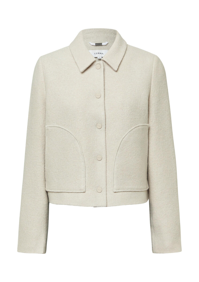 comma - Jacke aus Boiled Wool beige - Gr. - 32 von comma