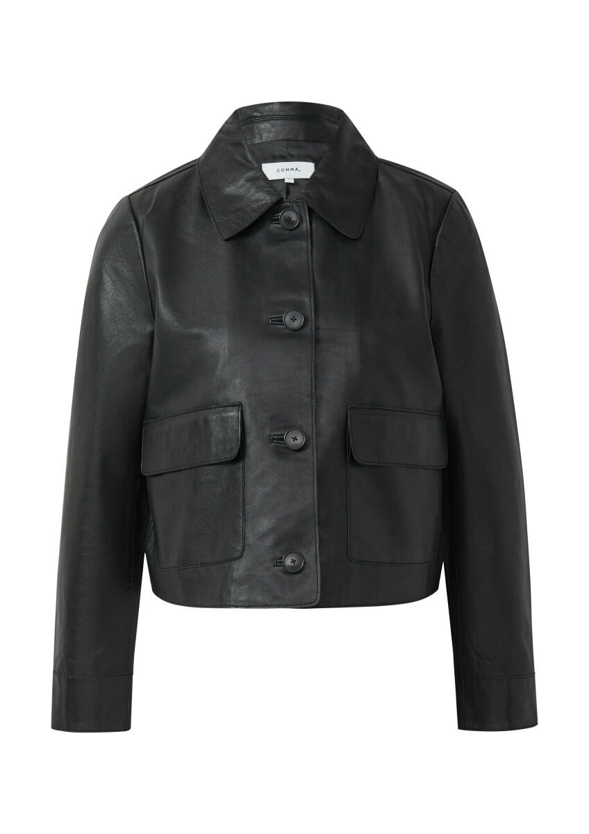 comma - Jacke aus Echtleder schwarz - Gr. - 42 von comma