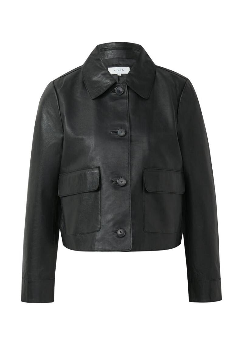 comma - Jacke aus Echtleder schwarz - Gr. - 42 von comma