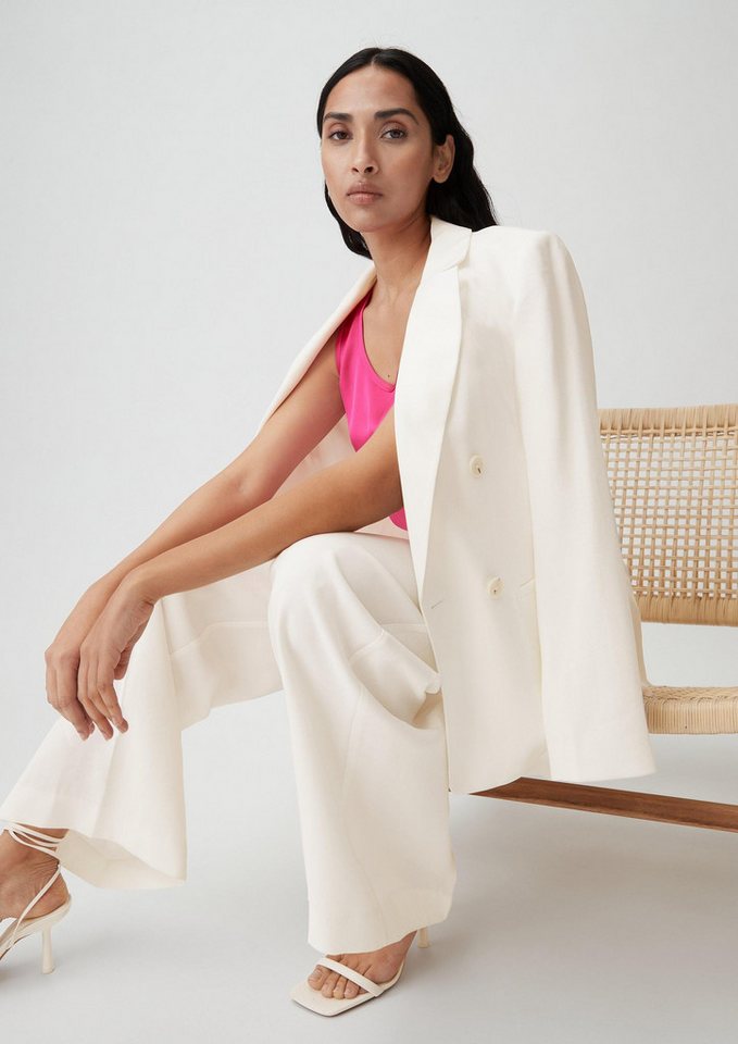 comma Jackenblazer Indoor-Blazer Langer Blazer aus Viskosemix von comma