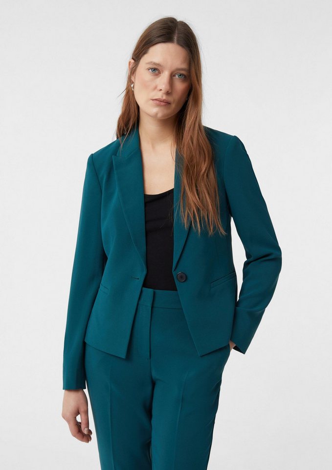 comma Jackenblazer Indoor-Blazer Taillierter Kurzblazer aus Crêpe von comma