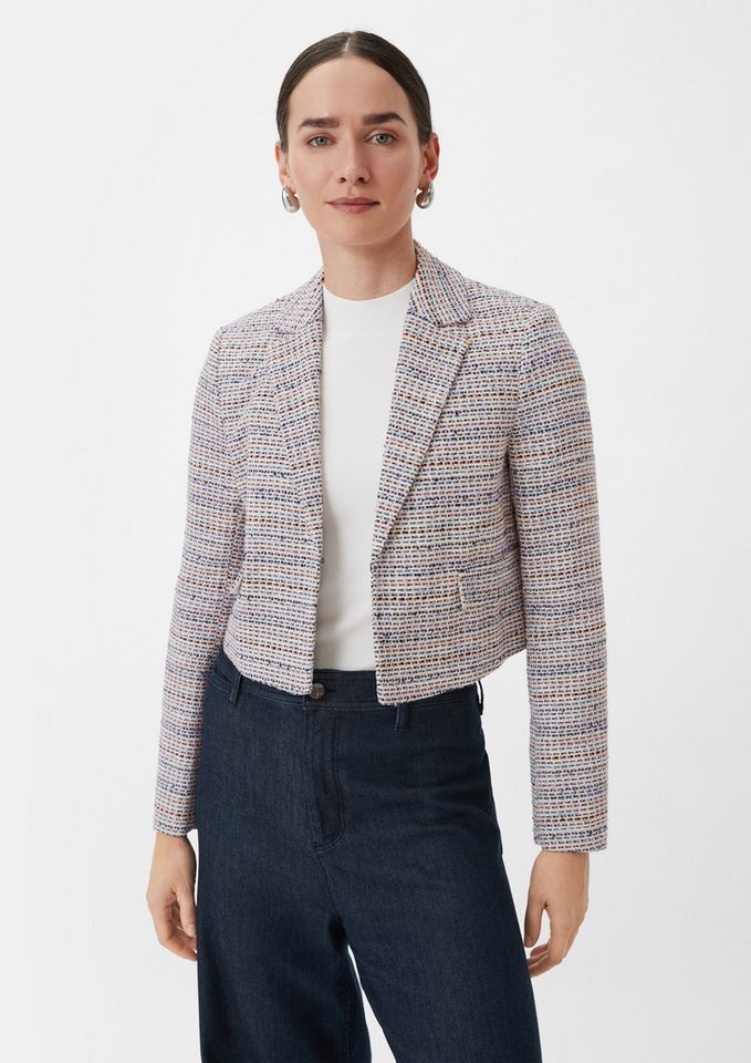 comma Jackenblazer Indoor-Jacke Blazer mit Strickmuster von comma