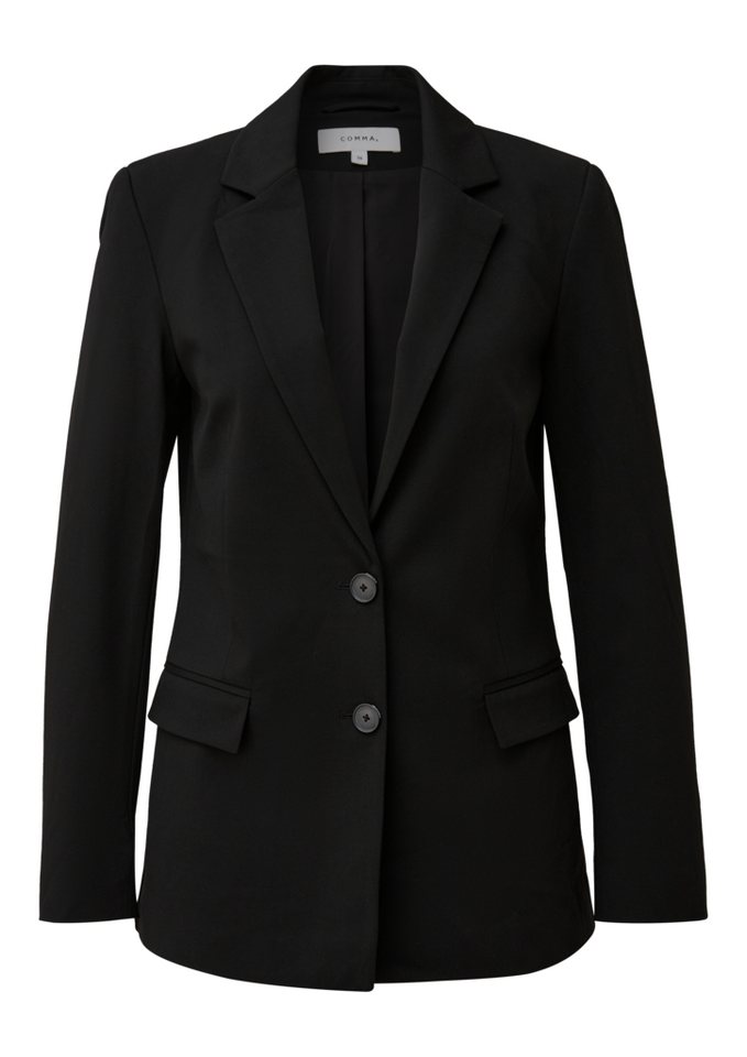 comma Jackenblazer mit Reverskragen und 2-Knopf-Verschluss, aus Viskose und Stretch von comma