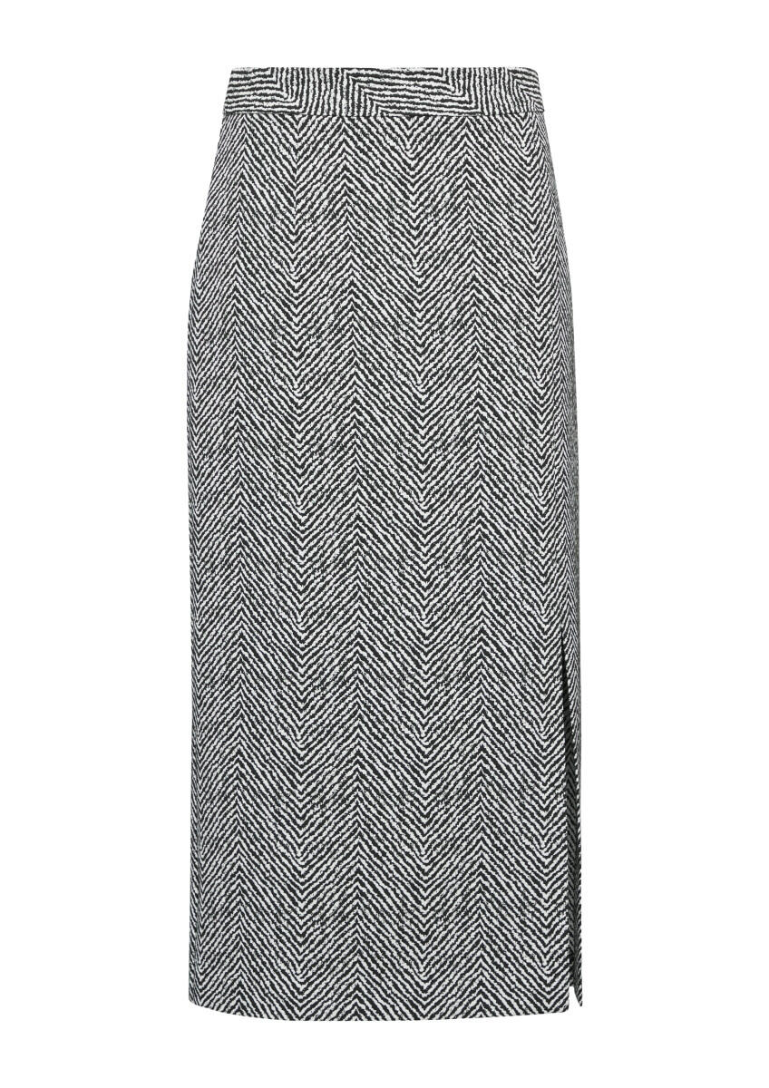 comma - Jacquard-Rock mit All-over-Print und Reißverschluss schwarz/weiß - Gr. - 40 von comma