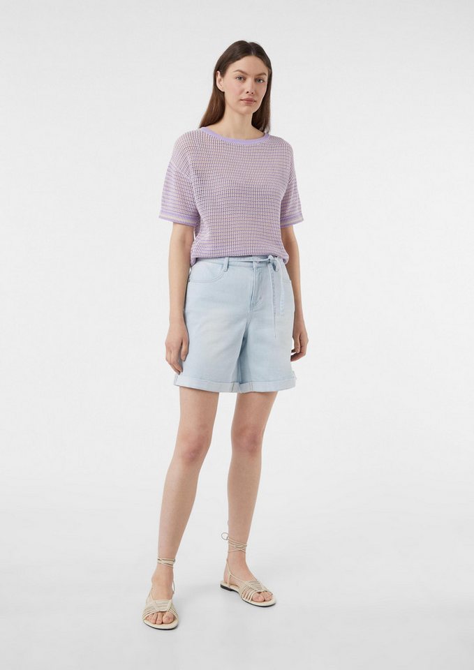 comma Jeansshorts Jeans-Hose Jeans-Shorts mit Bindegürtel von comma