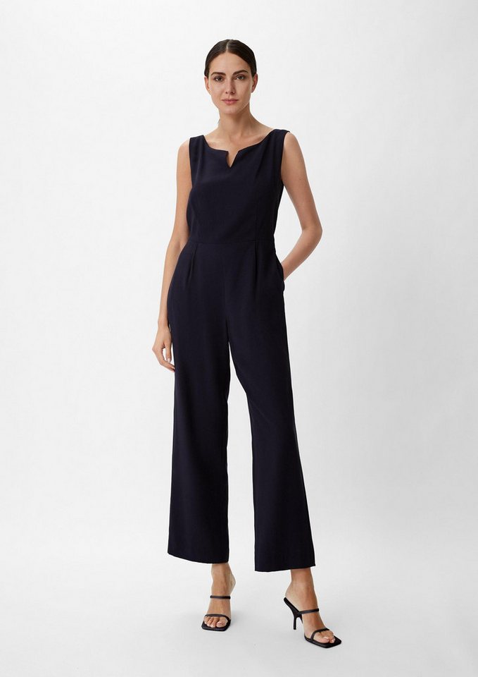 comma Jumpsuit Overall Eleganter Jumpsuit mit Piquéstruktur von comma