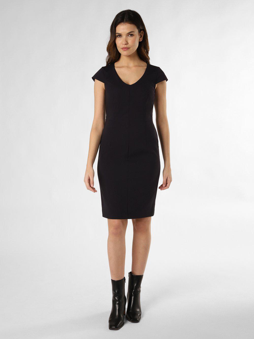 comma Kleid Damen Viskose V-Ausschnitt, schwarz von comma,