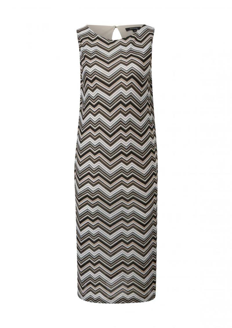 comma - Kleid mit Zickzack-Muster schwarz - Gr. - 38 von comma