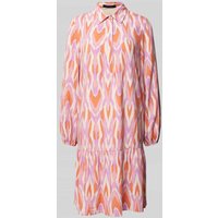 comma Knielanges Hemdblusenkleid aus Viskose in Pink, Größe 38 von comma