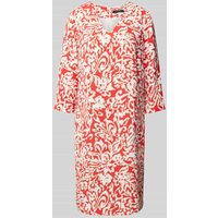 comma Knielanges Kleid mit Allover-Print in Rot, Größe 44 von comma