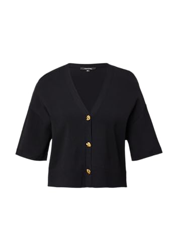 comma Kurzärmeliger Viskosemix-Cardigan mit Zierknöpfen schwarz 38 von Comma