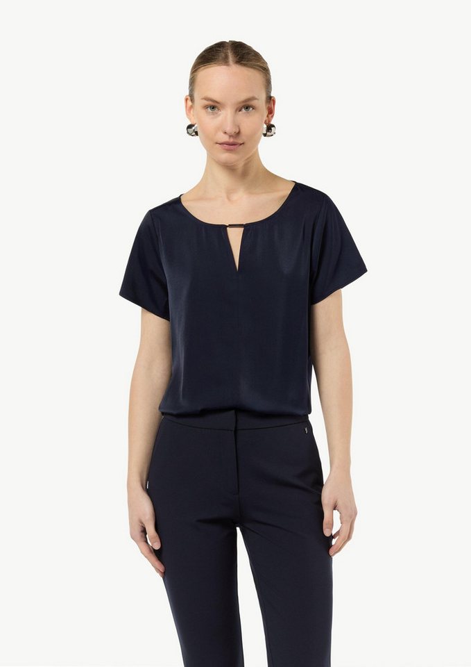 comma Kurzarmbluse Bluse Bluse aus Satin von comma