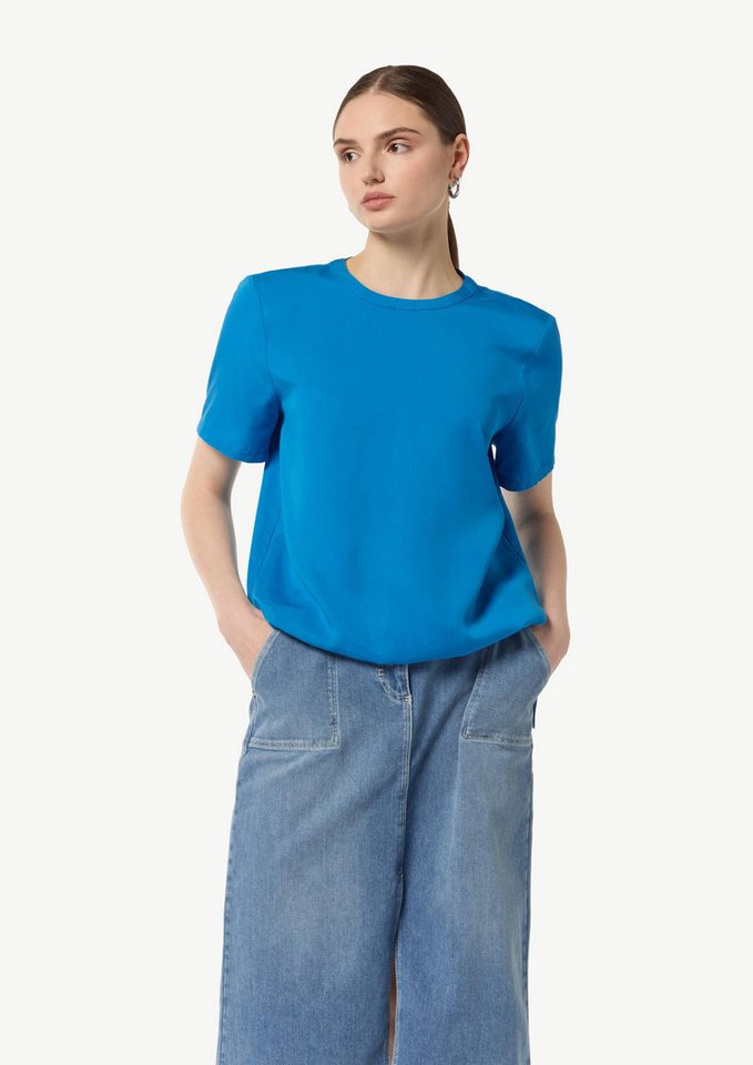 comma Kurzarmbluse Bluse Blusenshirt aus Lyocell von comma