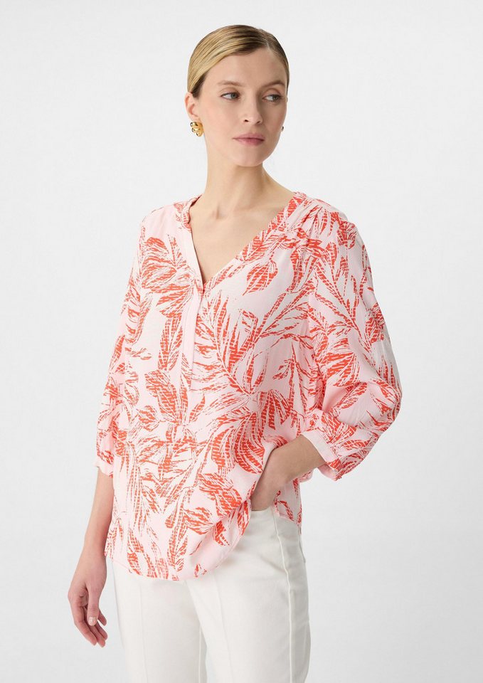 comma Kurzarmbluse Bluse Gemusterte Bluse mit 3/4-Ärmeln von comma