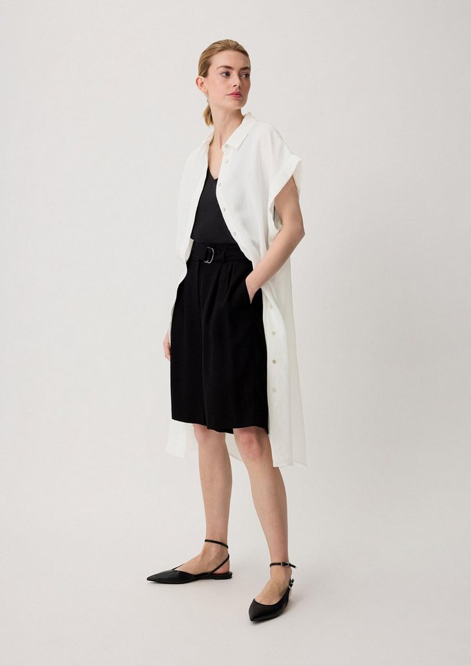 comma Kurzarmbluse Bluse Longbluse aus Modalmix von comma