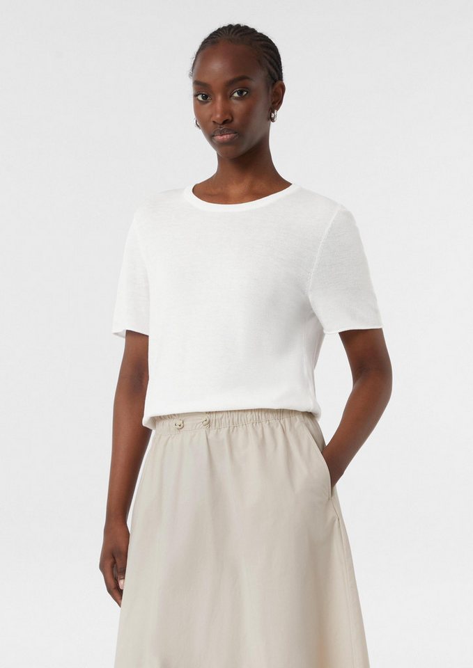 comma Kurzarmpullover Strickpullover Semi-transparenter Strickpullover aus Viskosemix von comma