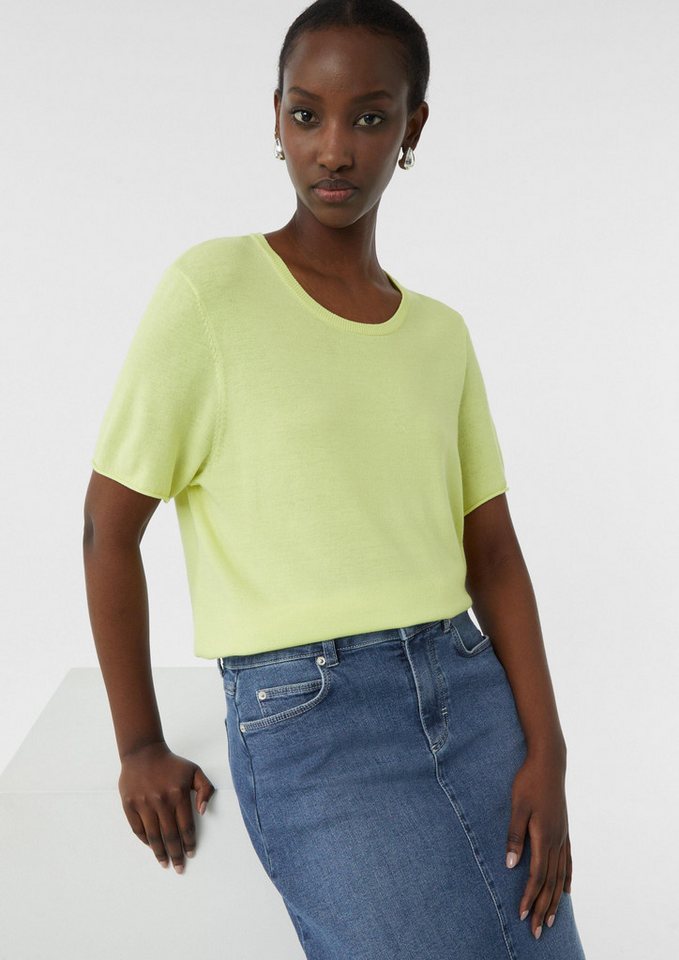 comma Kurzarmpullover Strickpullover Semi-transparenter Strickpullover aus Viskosemix von comma