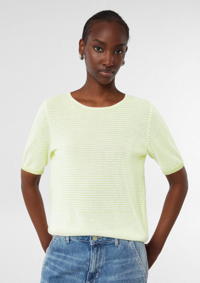 comma Kurzarmpullover Strickpullover Semitransparenter Feinstrickpullover von comma