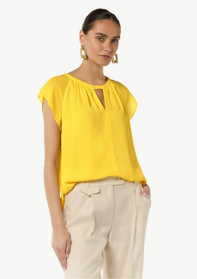 comma Kurzarmshirt Bluse Chiffon-Bluse mit Kappärmeln von comma