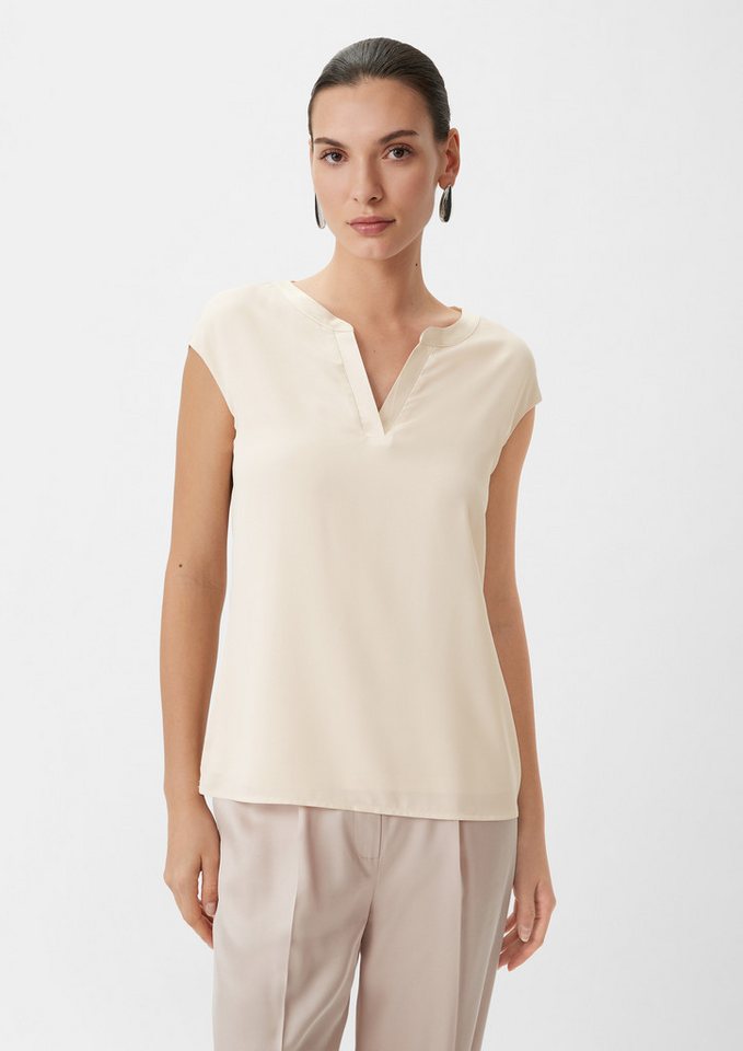 comma Kurzarmshirt T-Shirt Blusenshirt aus Viskosestretch von comma