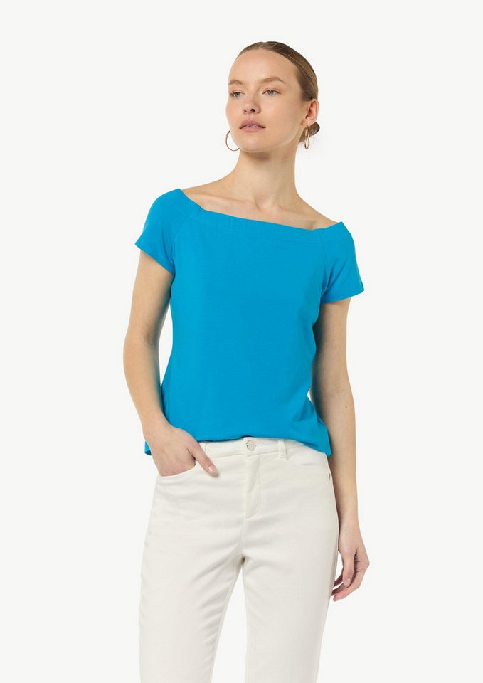 comma Kurzarmshirt T-Shirt Body Schulterfreies Shirt aus Baumwoll-Mix von comma
