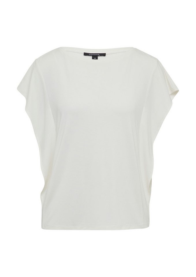 comma Kurzarmshirt T-Shirt Jersey-Shirt mit Volant von comma