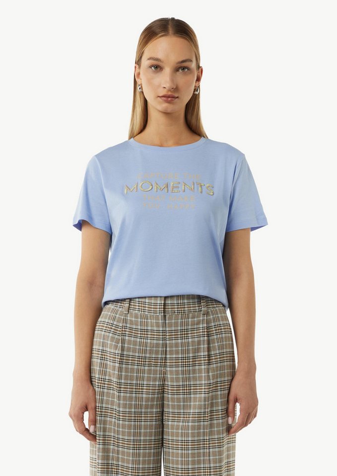 comma Kurzarmshirt T-Shirt Modisches T-Shirt mit Frontprint von comma