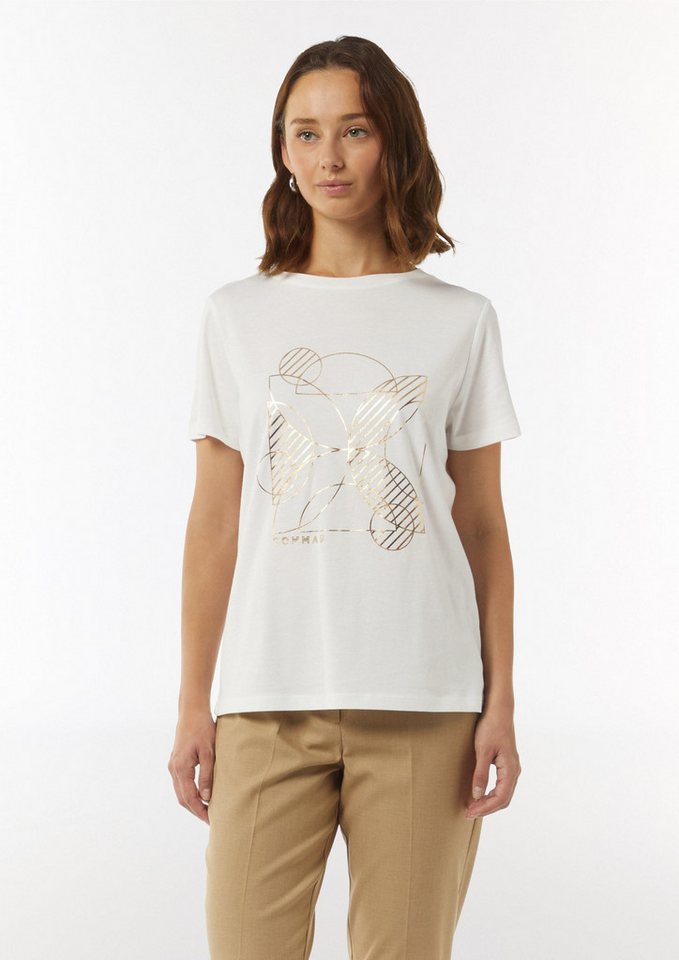 comma Kurzarmshirt T-Shirt Modisches T-Shirt mit Frontprint von comma