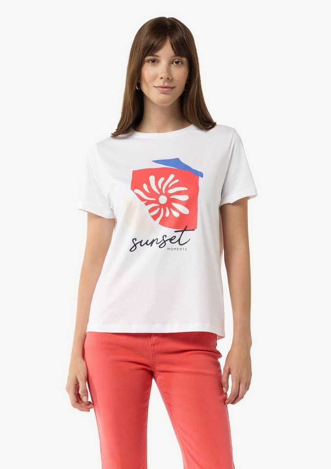 comma Kurzarmshirt T-Shirt T-Shirt aus Jersey mit Front- und Rückenprint von comma