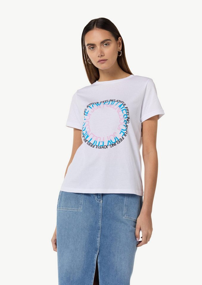 comma Kurzarmshirt T-Shirt T-Shirt aus Jersey mit Frontprint von comma